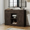 Homfa 41.7'' Wide Kitchen Buffet with 3 Drawers, Wooden Sideboard Cabinet with 2-Tier Adjustable Shelves, Dark Brown