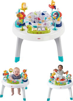 Fisher-Price 2-in-1 Sit-to-Stand Activity Center and Toddler Play Table, Spin ‘n Play Safari