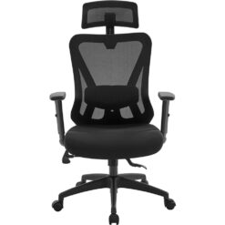 Smile Mart High-Back Ergonomic Mesh Office Chair with Adjustable Headrest, Black
