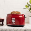 HADEN Dorset 2-Slice Wide Slot Stainless Steel Countertop Retro Toaster, Red - 75001