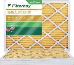 Filterbuy 20x23x1 MERV 11 Pleated HVAC AC Furnace Air Filters (4-Pack)