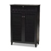 Baxton Studio Harding Shoe Storage Cabinet, Dark Grey