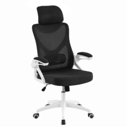 SmileMart High Back Ergonomic Mesh Office Chair with Adjustable Padded Headrest, White/Black