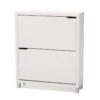 Simms 2 Storage Modern Shoe Cabinet, Cappucino