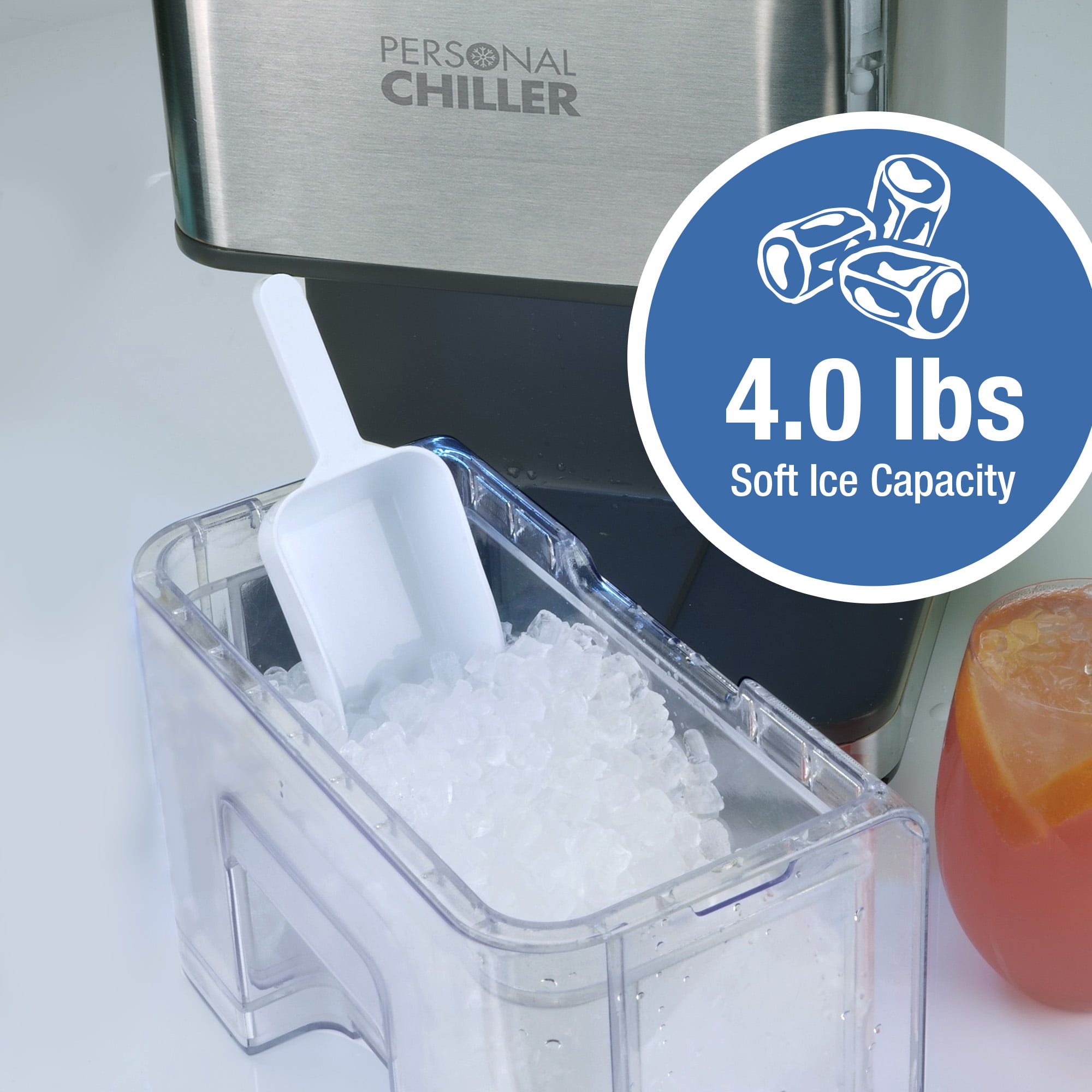 Personal Chiller Portable Countertop Ice Maker for Soft Nugget Ice at Home