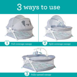 Infantino Sweet Dreams Fold & Go Bassinet Grey