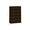 Tvilum Studio 5 Drawer Dresser, Coffee