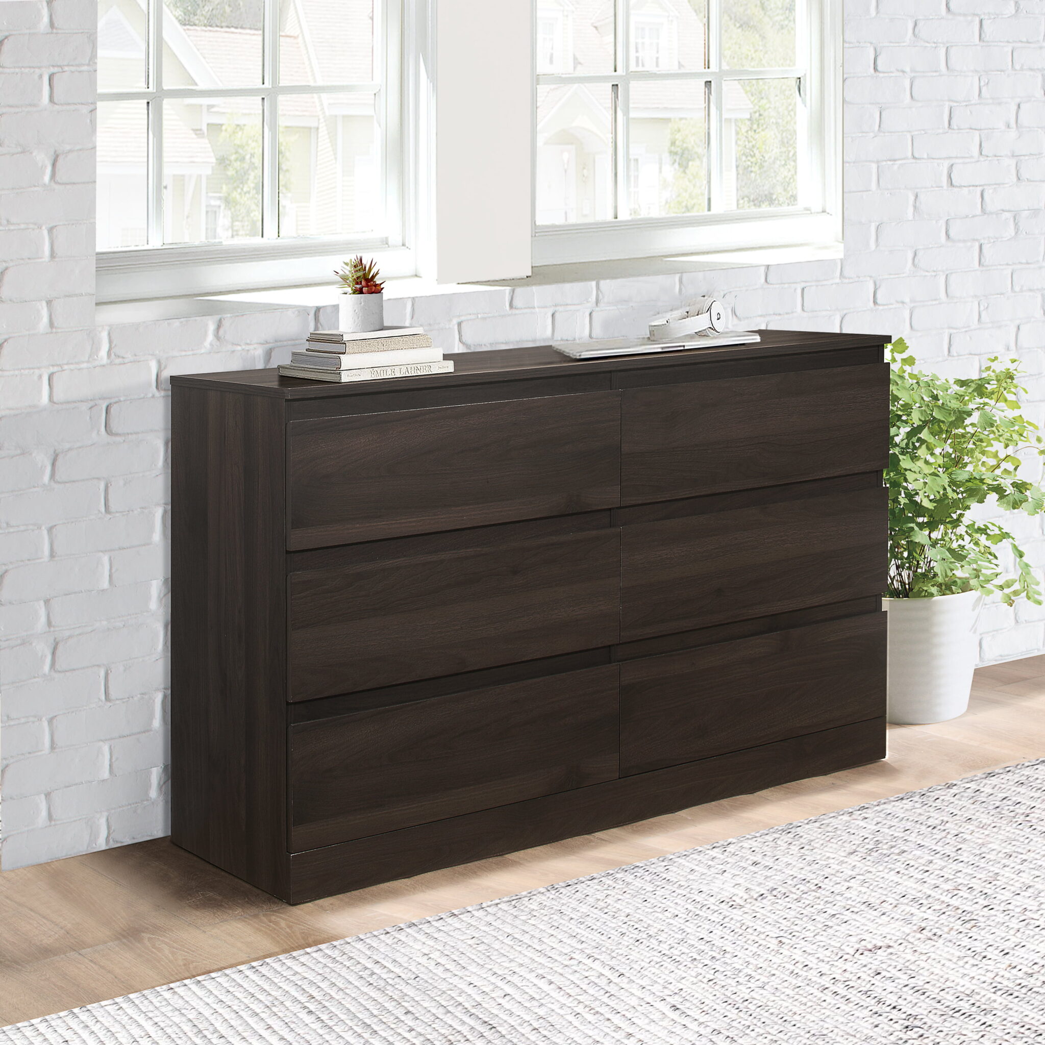 Brindle 6Drawer Horizontal Dresser, Espresso Finish, by Hillsdale