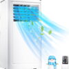 KISSAIR 6000BTU (10000 BTU ASHARE) Portable Air Conditioner, Remote Control, Cools 300sq. ft, Quiet Operation, Window Fan,24H Timer, 2 Fan Speed for Bedroom Office Home Dorm-White