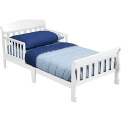 Delta Children Canton Toddler Bed with Attached Bed Rails, Greenguard Gold Certified, White
