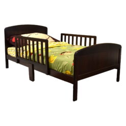 BK Furniture Harrisburg XL Wooden Toddler Bed with Side Rails, Espresso Finish