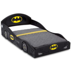 Batman Batmobile Car Sleep and Play Toddler Bed with Attached Guardrails by Delta Children
