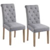 Alden Design Tufted Upholstered High Back Parson Dining Chair, Set of 2, Gray