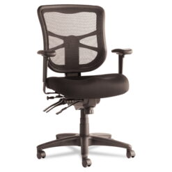 Alera ALEEL42ME10B 17.7 in. - 21.4 in. Seat Height Elusion Series Mesh Mid-Back Task Office Chair Supports up to 275 lbs. - Black