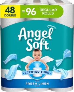 Angel Soft® Toilet Paper with Fresh Linen Scented Tube, 48 Double Rolls = 96 Regular Rolls, 2-Ply Bath Tissue