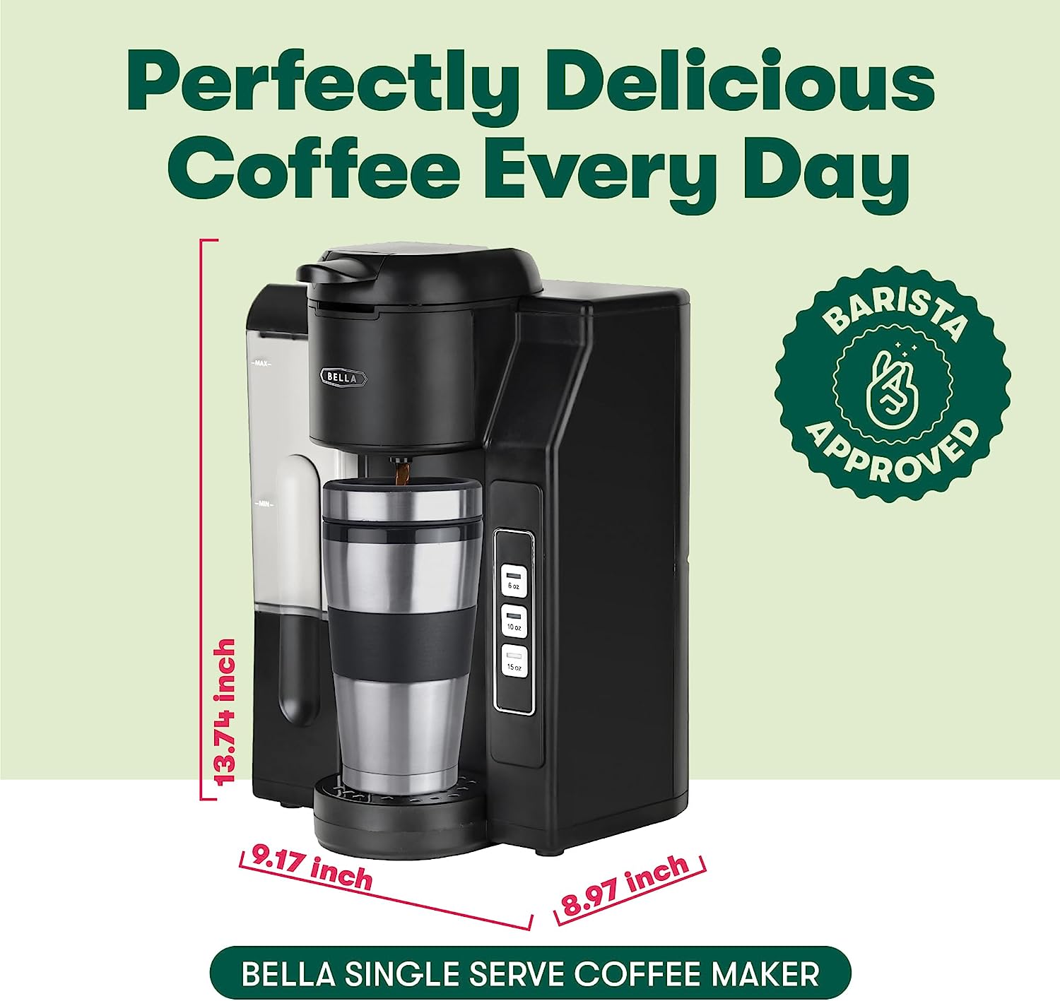 BLACK+DECKER Family Single Serve K-Cup Brewer: Large 50oz Water Reservoir,  Versatile Ground Coffee & K-Cup Compatibility, Adjustable Tray for Travel