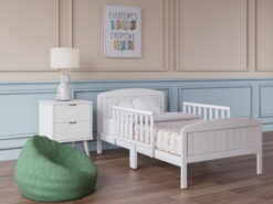 BK Furniture Harrisburg XL Wooden Toddler Bed, Off-White