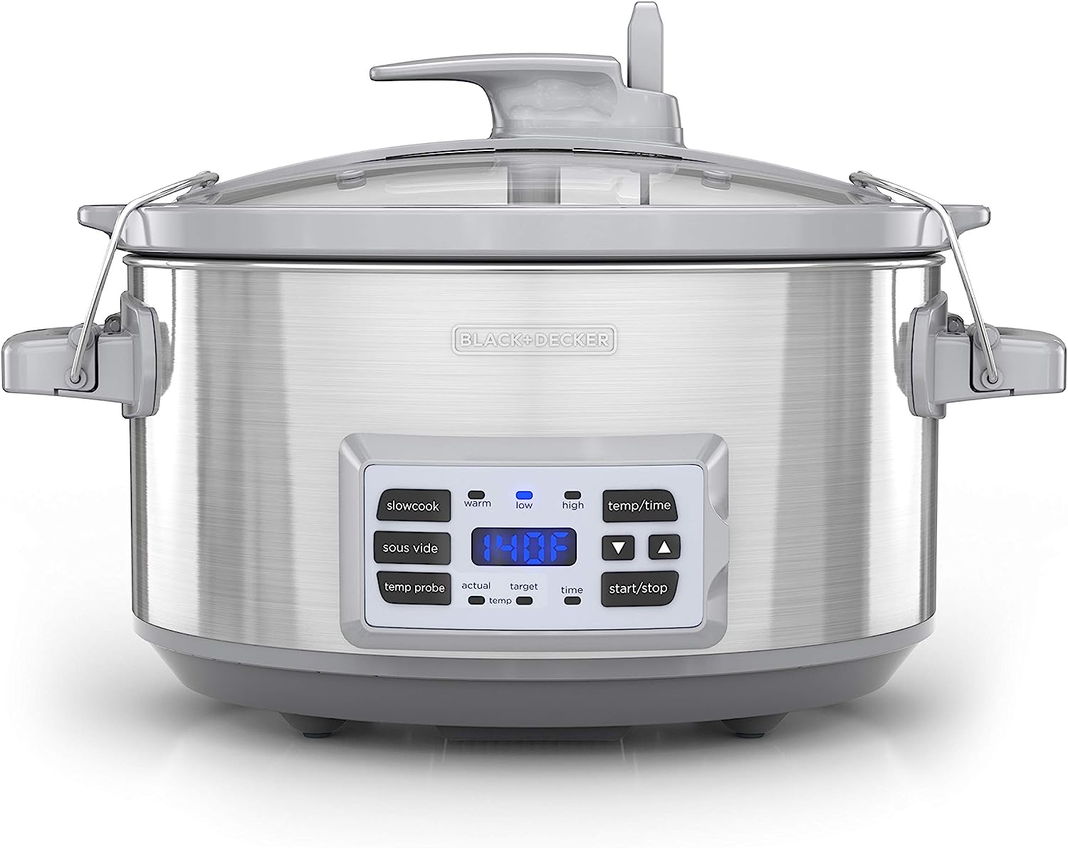 BLACK+DECKER SCD7007SSD Digital Slow Cooker with Temperature Probe +  Precision Sous-Vide, 7-Quart Capacity, Stainless Steel