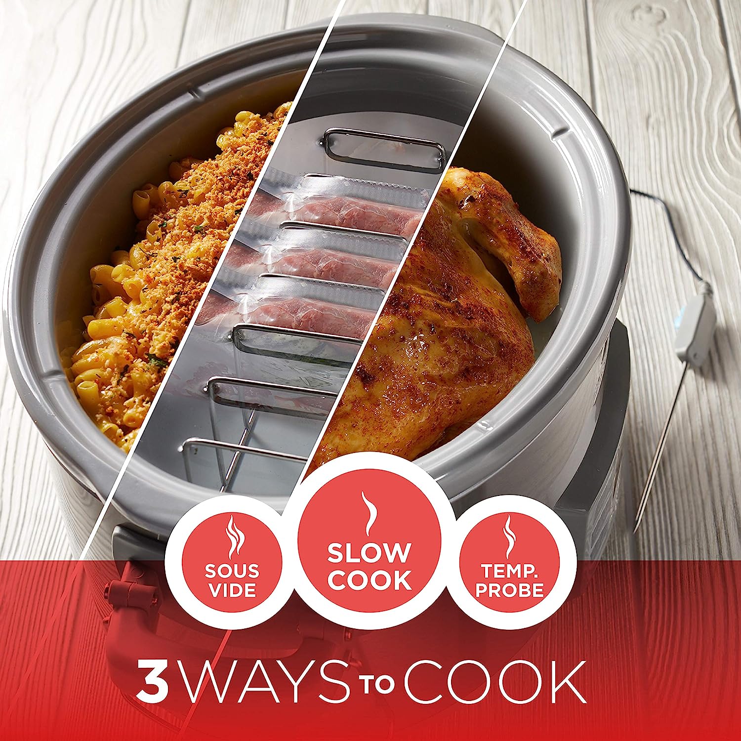 7 Quart Digital Slow Cooker with Temperature Probe + Precision