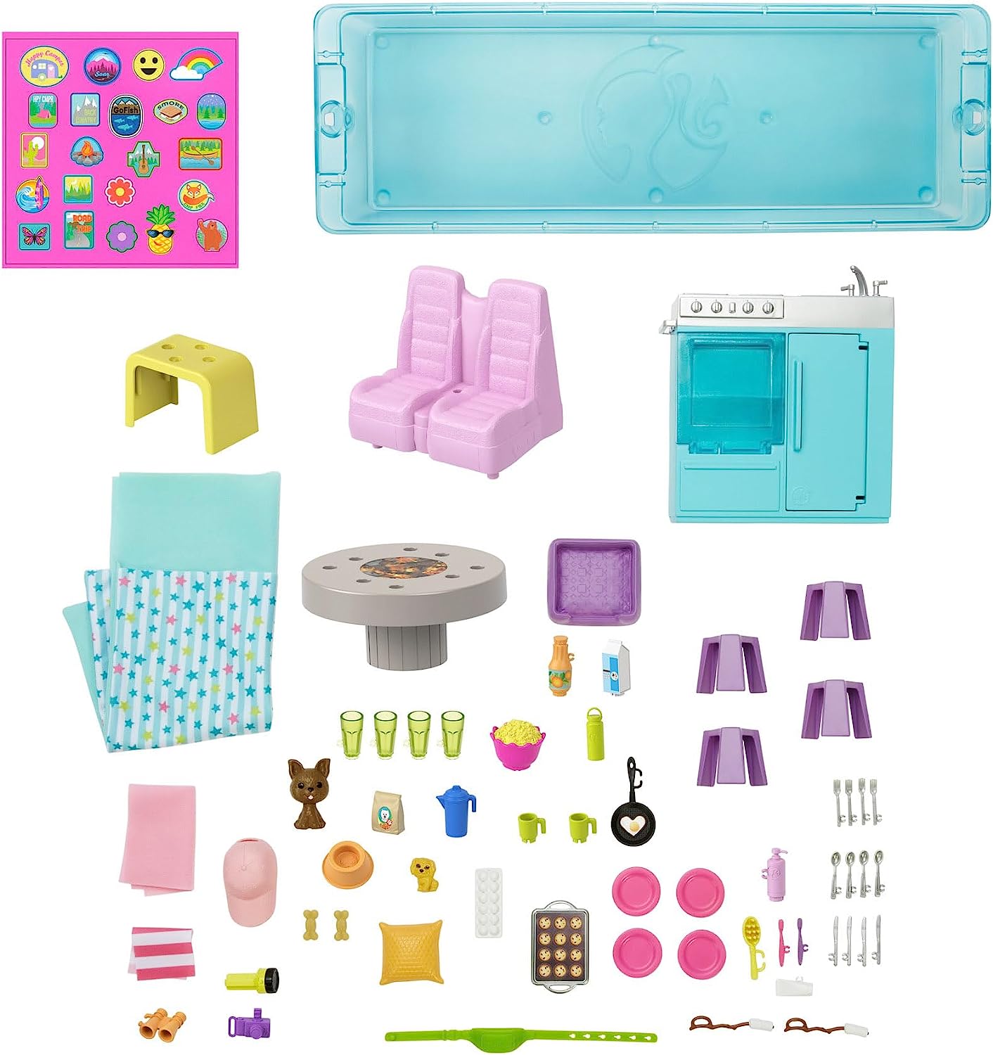 Barbie Camper Playset With Barbie Accessories, Pool And Furniture