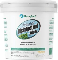 Benefect Botanical Disinfecting Wipes - (250 Wipe Count) Natural, No Residue - Antibacterial Disinfectant, Multi-Surface Cleaning and Sanitizing Wipes