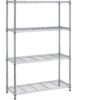 BestOffice 4 Shelf Wire Shelving,Height Adjustable Metal Shelving,for 1000 LBS Capacity,Chrome