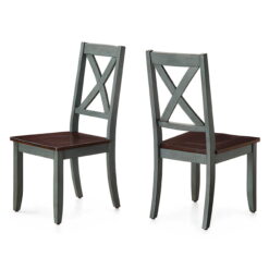 Better Homes & Gardens Maddox Crossing Dining Chairs, Set of 2, Dark Seafoam Finish