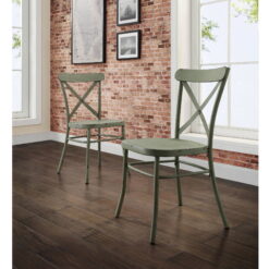Better Homes and Gardens Collin Distressed Dining Chair, Set of 2, Green