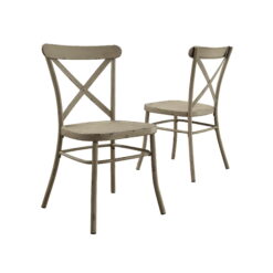 Better Homes and Gardens Collin Distressed White Dining Chair, Set of 2, Light Brown