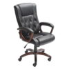 Better Homes and Gardens Executive, Mid-Back Manager's Office Chair with Arms, Black Bonded Leather, Black