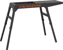 Blackstone Universal Griddle Stand with Adjustable Leg and Side Shelf - Made to fit 17” or 22” Propane Table Top Griddle – Perfect Take Along Grill Accessories for Outdoor Cooking and Camping (Black)