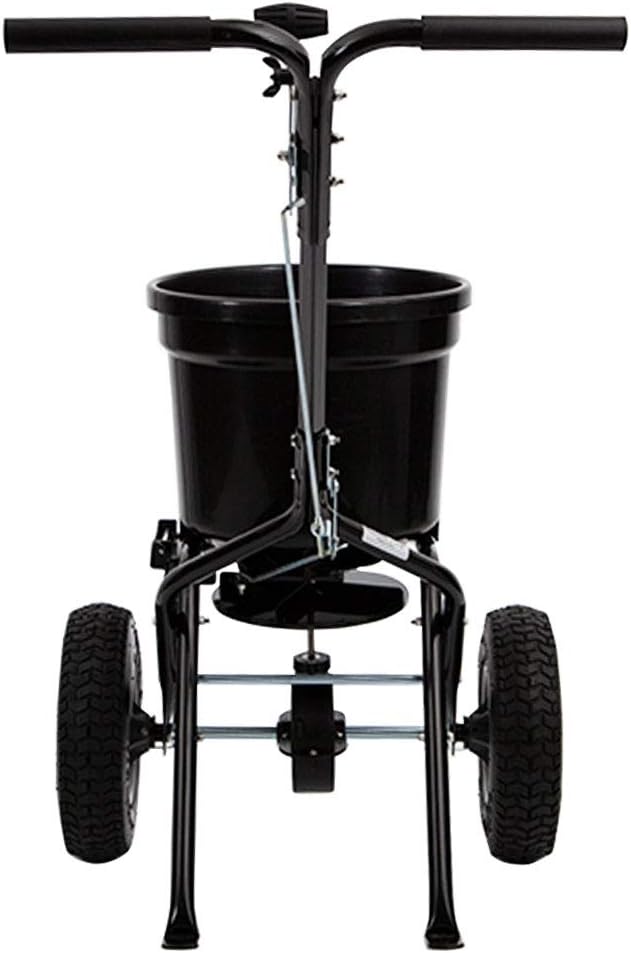 Brinly P20-500BHDF-A Push Spreader with Side Deflector Kit and Hopper Grate, 50 lb. Capacity, Matte Black3