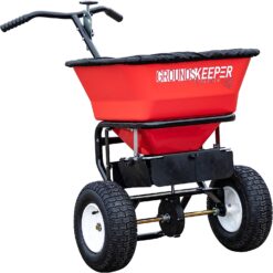 Buyers Products Walk Behind Push Snow Rock Salt Spreader 3039632R Grounds Keeper, 100 Pound Capacity, Red