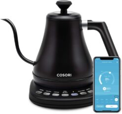COSORI Electric Gooseneck Kettle Smart Bluetooth with Variable Temperature Control, Pour Over Coffee Kettle & Tea Kettle, 100% Stainless Steel Inner Lid & Bottom, Quick Heating, Matte Black