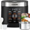 COSORI Rice Cooker Large Maker 10 Cup Uncooked 18 Functions, Japanese Style Fuzzy Logic Micom Technology, Texture Optional, 50 Recipes, Stainless Steel Steamer, Warmer, Timer, Olla Arrocera Electrica,Black