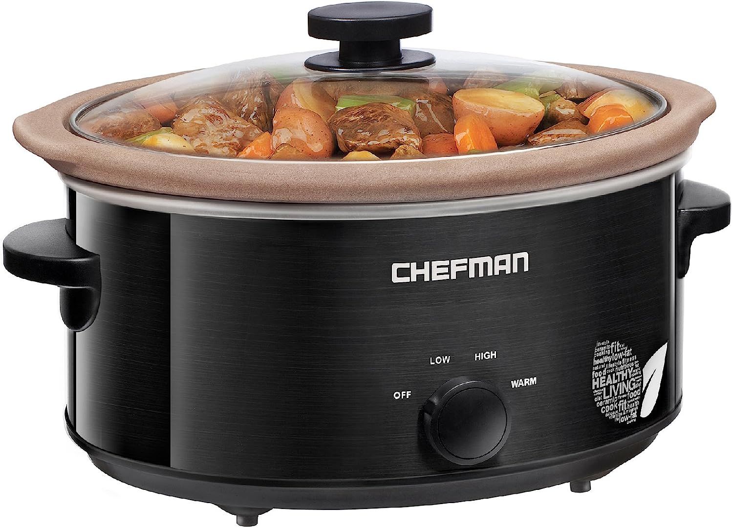 CHEFMAN RJ15-15-Black Chefman Slow Cooker, Compact Personal Size