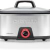 Chefman 6-Quart Slow Cooker, Electric Countertop Cooking, Stovetop & Oven-Safe Removable Insert for Browning & Sautéing, Family-Size Soups & Stews, Nonstick & Dishwasher-Safe Interior,Stainless Steel