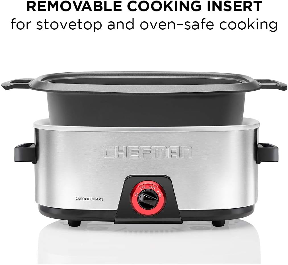Slow Cooker, 12 in 1 Programmable Slow Cooker & Air Fryer Combo, 6.5 Quart  Oval Ceramic Insert with Dual Lids & Fry Basket, 24H Delay Start 