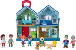 CoComelon Deluxe Family House Playset with Music and Sounds - Includes JJ, Family, Friends, Shark Potty, Crib, Sofa, Chair, High Chair, Dining Room Table, Fridge, Activity Sheet