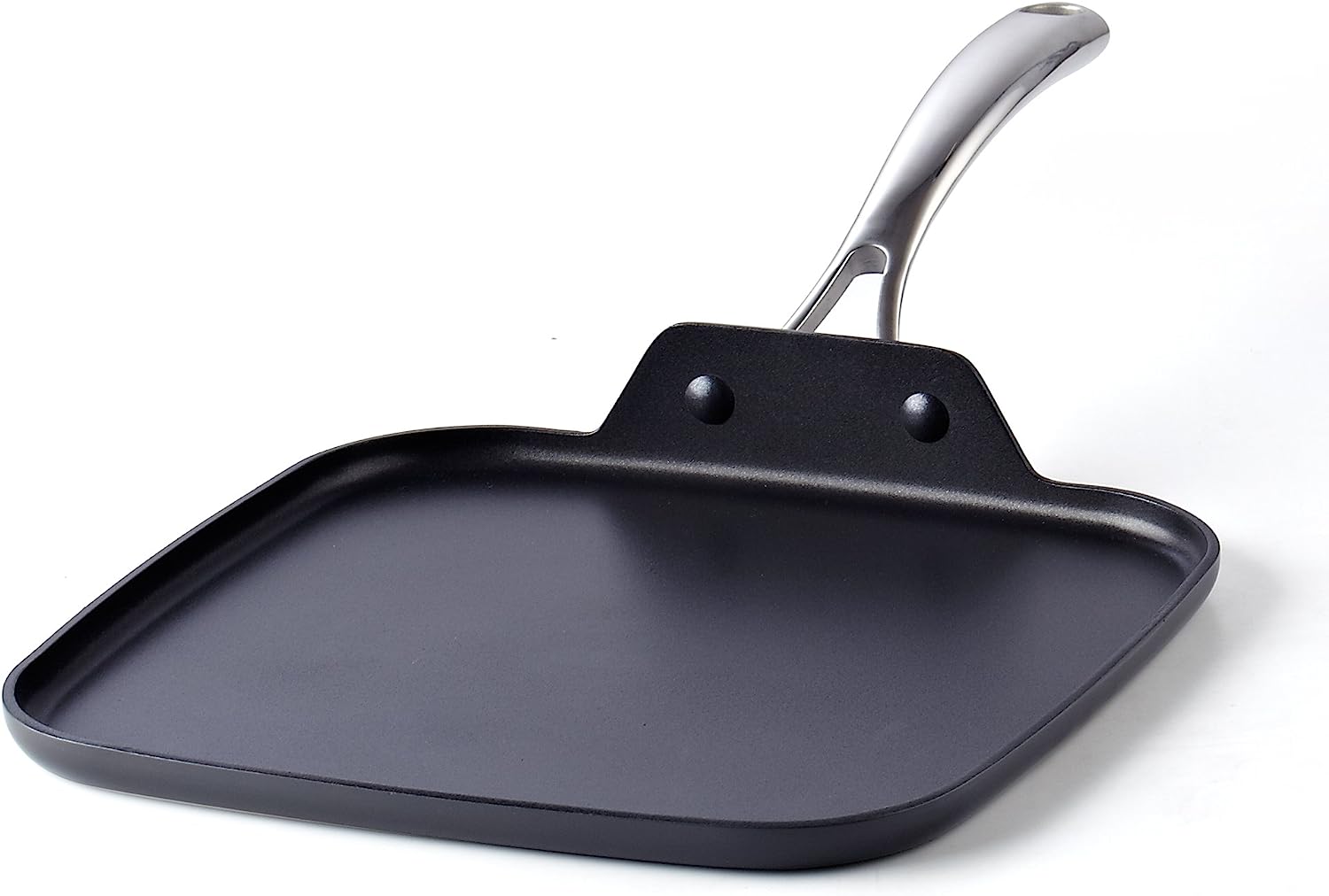 Cooks Standard Hard Anodized Nonstick Square Griddle Pan, 11 x 11-Inch,  Black