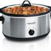 Crock-Pot 7 Quart Oval Manual Slow Cooker, Stainless Steel (SCV700-S-BR)