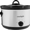 Crock-Pot SCR503SP 5-Quart Smudgeproof Round Manual Slow Cooker with Dipper, Silver