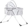 Dream On Me Karley Plus Portable Quick Fold Bassinet with Removable Canopy in Cool Grey