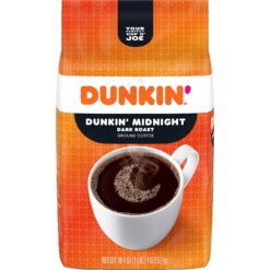 Dunkin’ Midnight Dark Roast Ground Coffee, 18.4 Ounce Bag (Pack of 6)