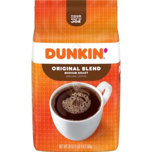 Dunkin' Original Blend Medium Roast Ground Coffee, 20 Ounces (Pack of 6)