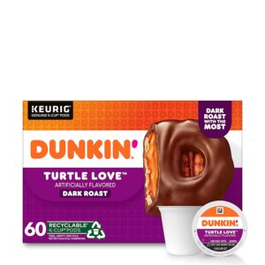 Dunkin' Turtle Love Flavored Coffee, 60 Keurig K-Cup Pods, 10 Count (Pack of 6)
