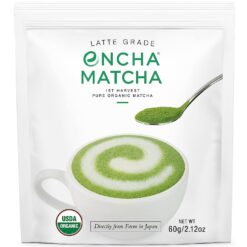 Encha Latte Grade Matcha Green Tea - First Harvest Organic Matcha Green Tea Powder, From Uji, Japan (60g/2.12 Ounce) Premium Powder for matcha latte, matcha smoothie | Caffeine, L-Theanine, No added sugar