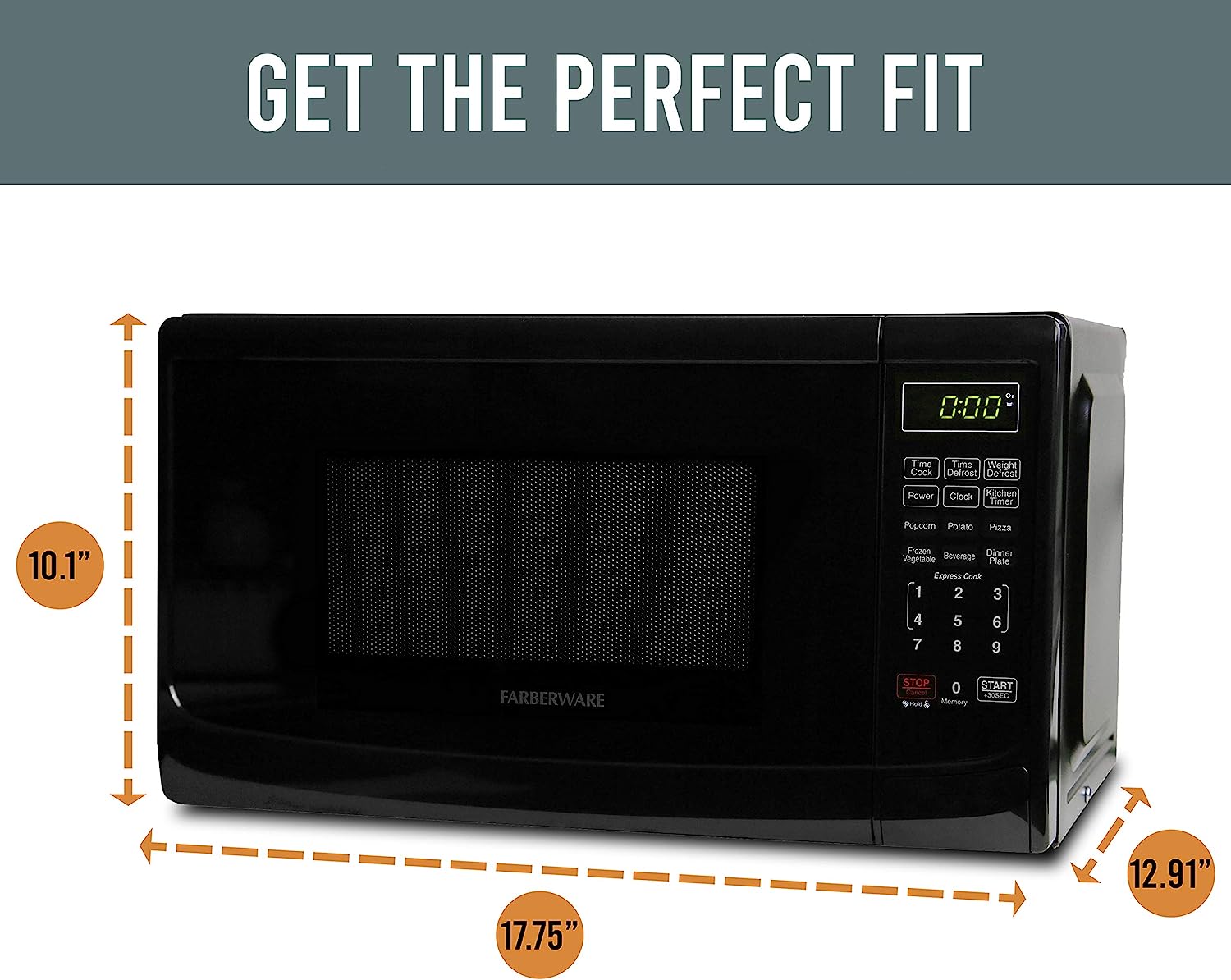BLACK+DECKER Compact Countertop Microwave Oven 0.7 Cu. Ft. 700-Watts with  LED Lighting, Child Lock, White