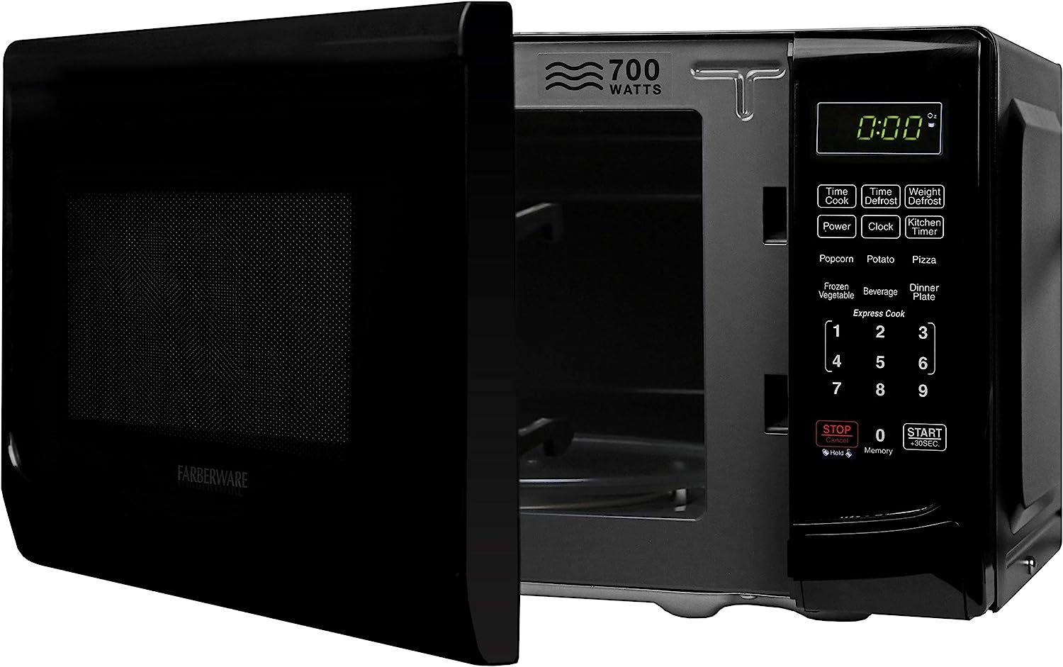  Farberware Countertop Microwave 700 Watts, 0.7 cu ft - Microwave  Oven With LED Lighting and Child Lock - Perfect for Apartments and Dorms -  Easy Clean Grey Interior, Retro Black: Home & Kitchen