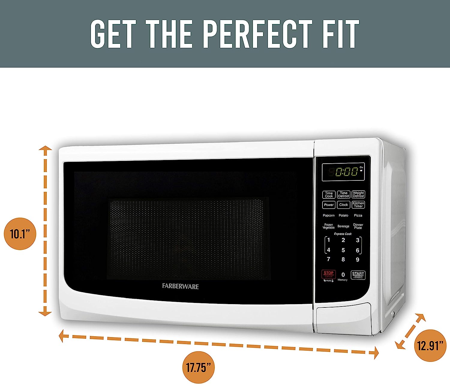  Farberware Countertop Microwave 700 Watts, 0.7 cu ft - Microwave  Oven With LED Lighting and Child Lock - Perfect for Apartments and Dorms -  Easy Clean Grey Interior, Retro Black: Home & Kitchen